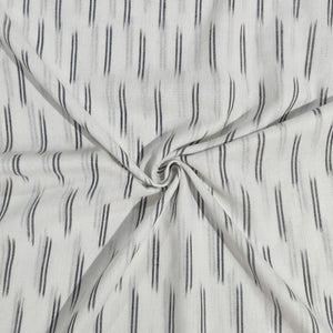 White & Black Stripe Print Cotton Fabric