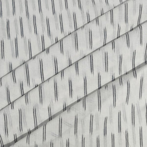 White & Black Stripe Print Cotton Fabric