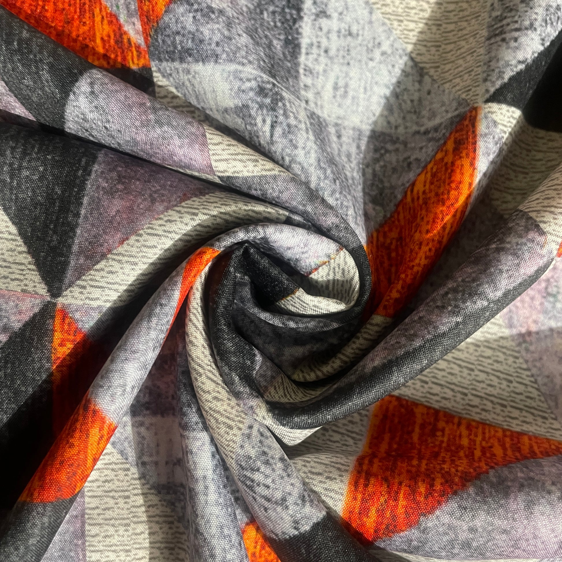 Multicolor Abstract Print Poly fabric