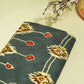 Grey Floral Foil Print Rayon TU-11813