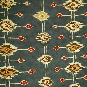 Grey Floral Foil Print Rayon TU-11813