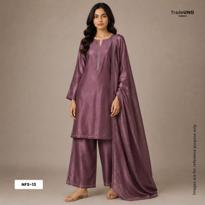 Purple Solid Shimmer Tissue Fabric NFS-13 - TradeUNO