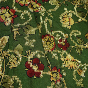 Dark Green Madhubani Print Dola Silk Jacquard KOT-11998
