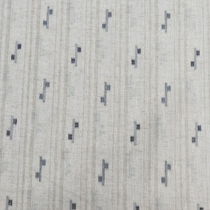 Cream & Black Handblock With Lurex Cotton Fabric 12036