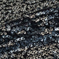 Black & Silver Sequence Embroidery Net Fabric