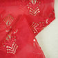 Red Floral Sequence Embroidery Tissue SNT-12289