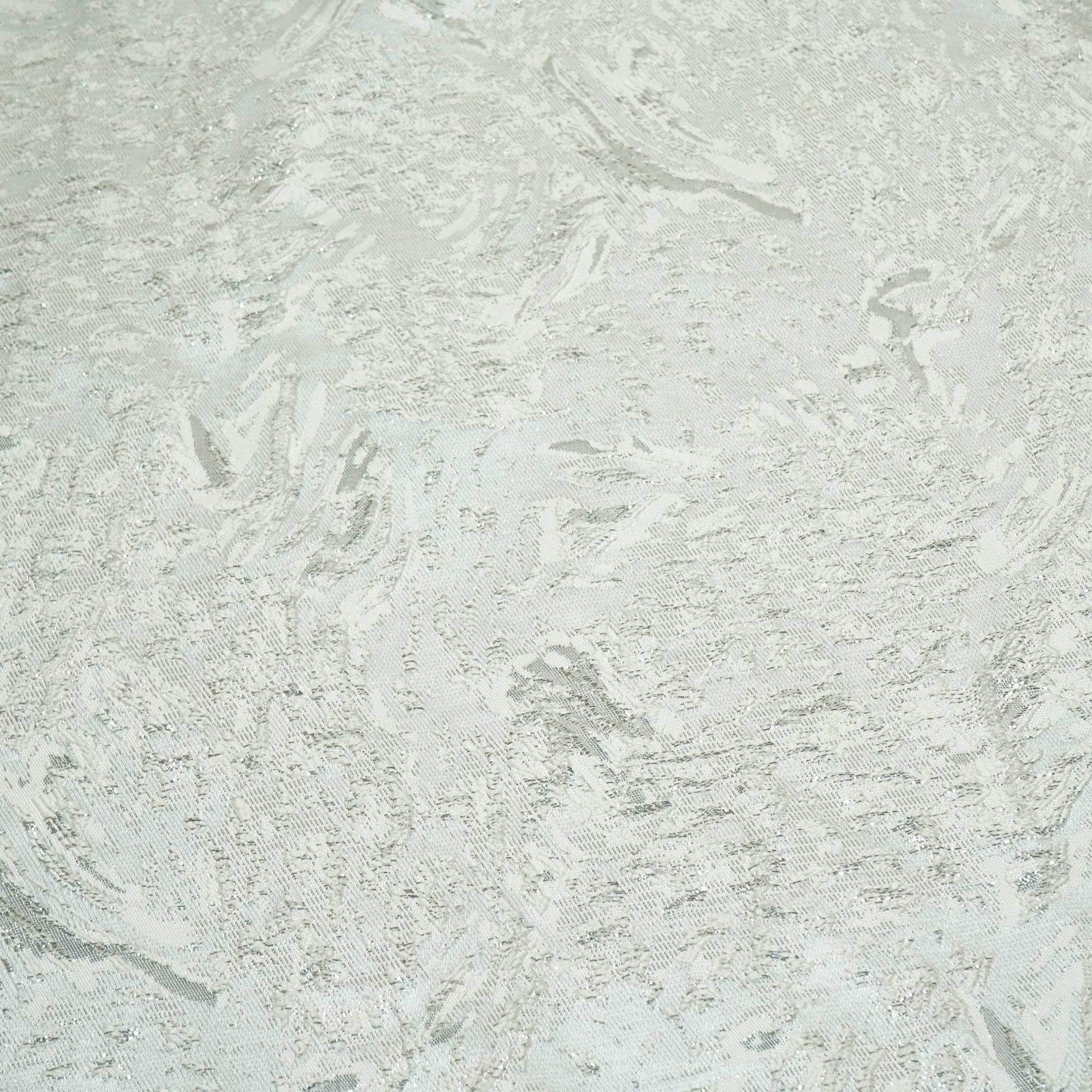 White Floral With Silver Lurex Brocade With Lurex OE-12347  