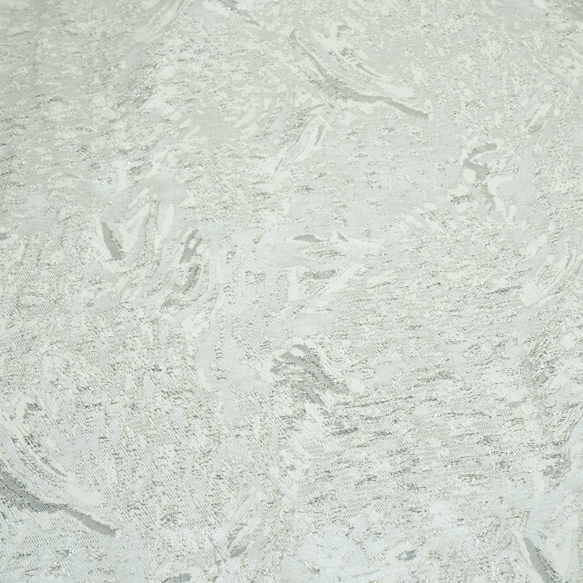 White Floral With Silver Lurex Brocade With Lurex OE-12347  