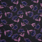Black & Purple Floral Brocade Jacquard OE-12379
