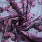 Wine Floral Imported Sequence Embroidery Net Fabric