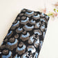 Black & Sky Blue Imported Sequins Embroidery Power Net Fabric