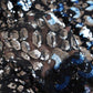 Black & Sky Blue Imported Sequins Embroidery Power Net Fabric