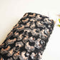 Black & Peach Pink Imported Sequins Embroidery Net Fabric
