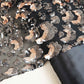 Black & Peach Pink Imported Sequins Embroidery Net Fabric