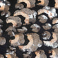 Black & Peach Pink Imported Sequins Embroidery Net Fabric