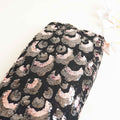 Black & Pink Imported Sequins Embroidery Net Fabric