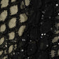 Black Imported Beads Sequence Embroidery Net CF-12490
