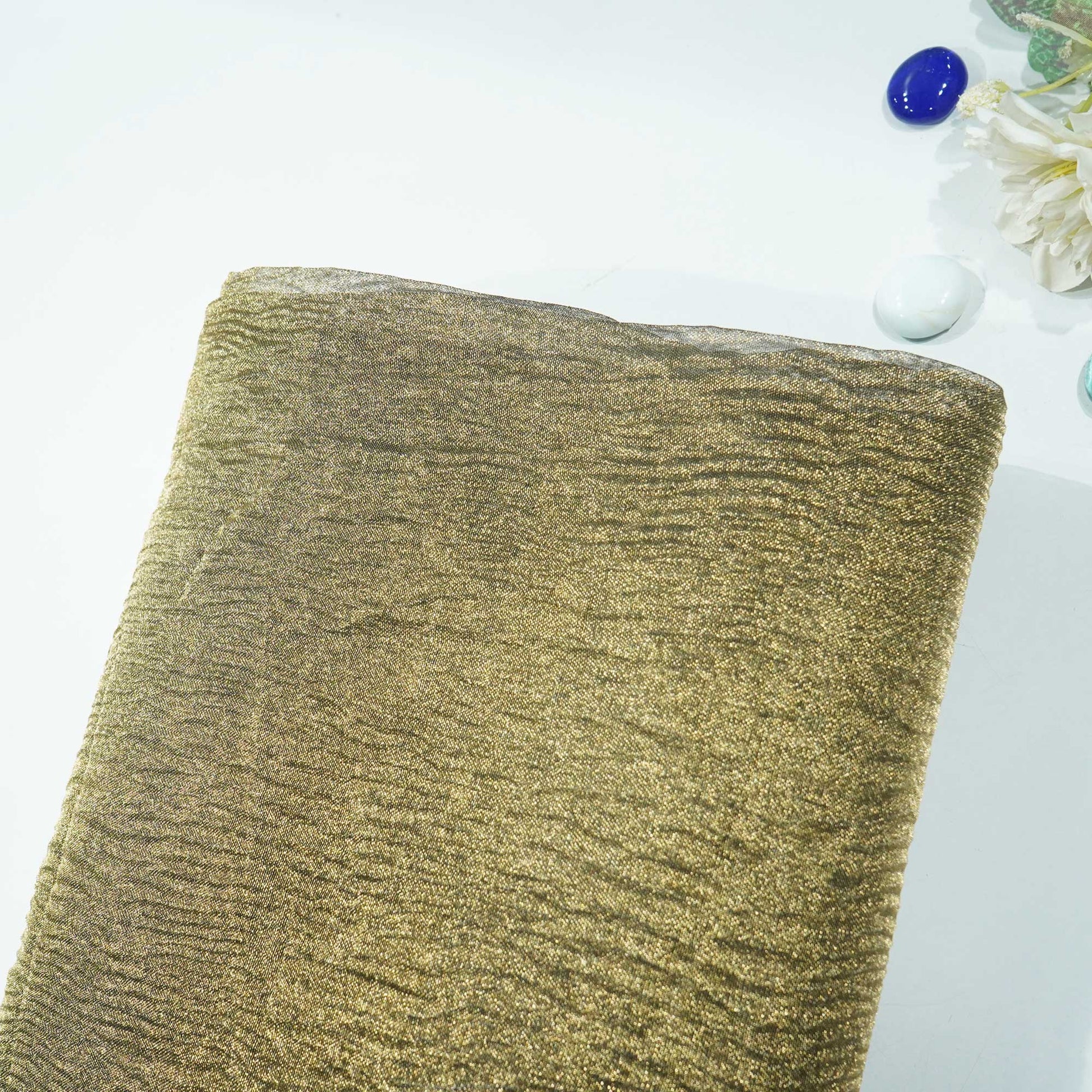 Dark Goldish Solid Shimmer Crushed Crushed Tissue KR-12758