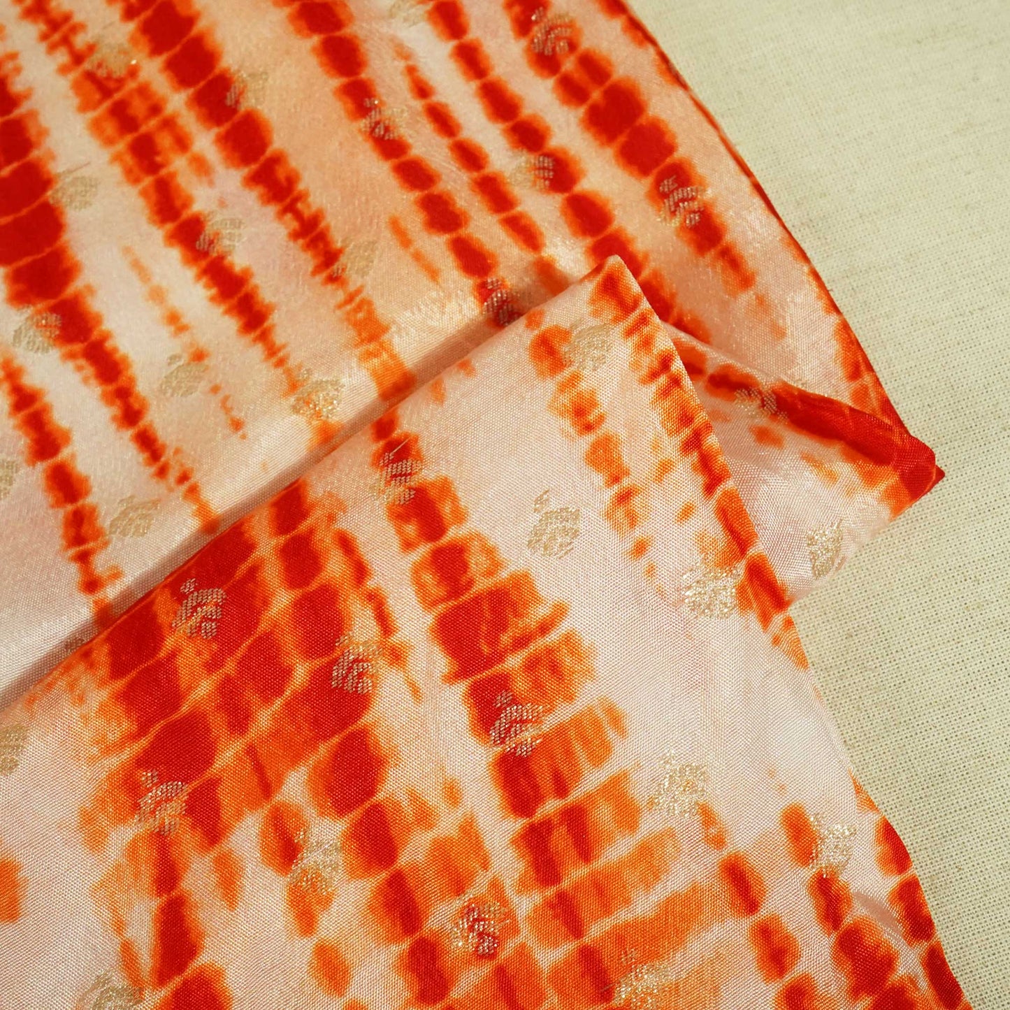 Orange Shibhori Print Russian Jacquard BJ-12798