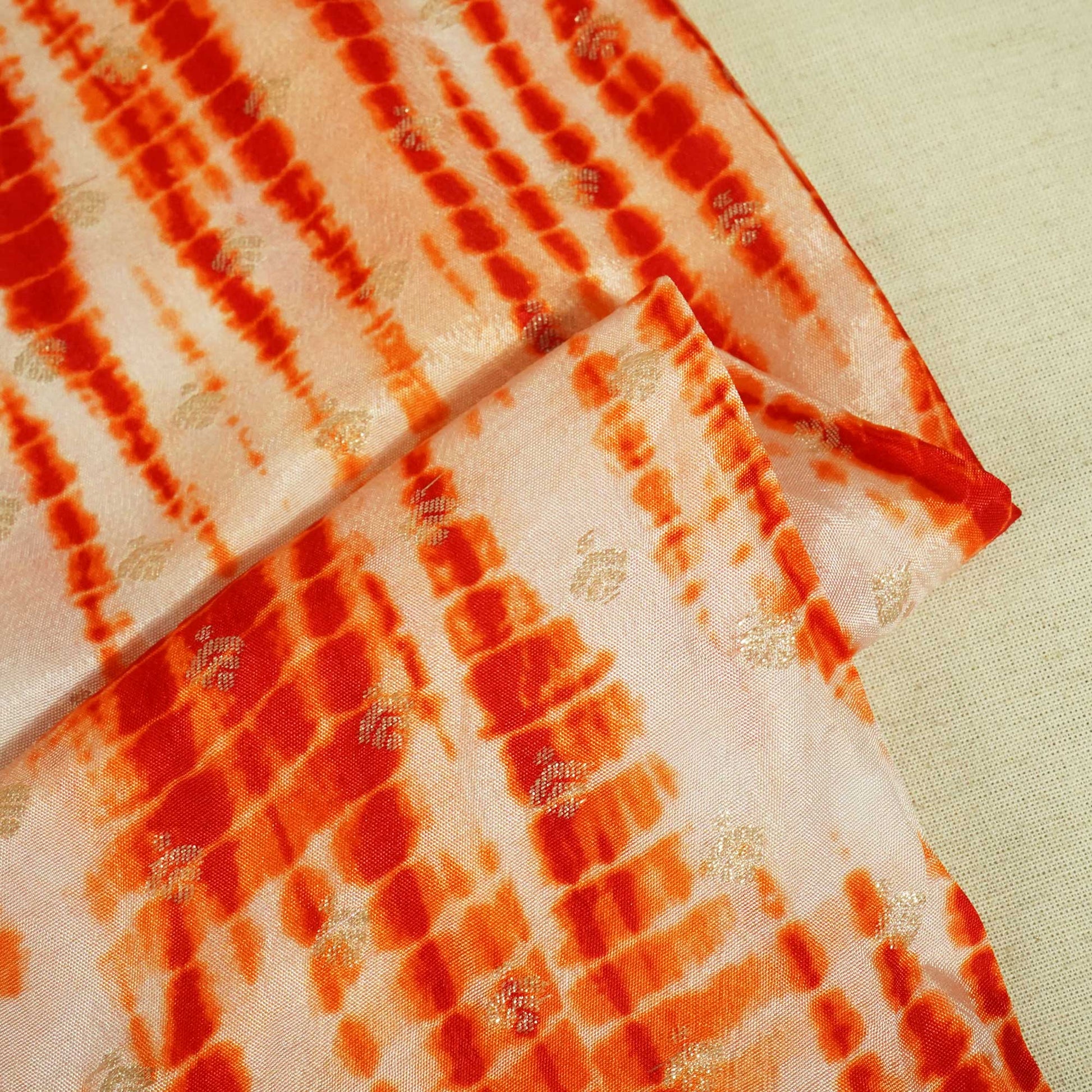 Orange Shibhori Print Russian Jacquard BJ-12798