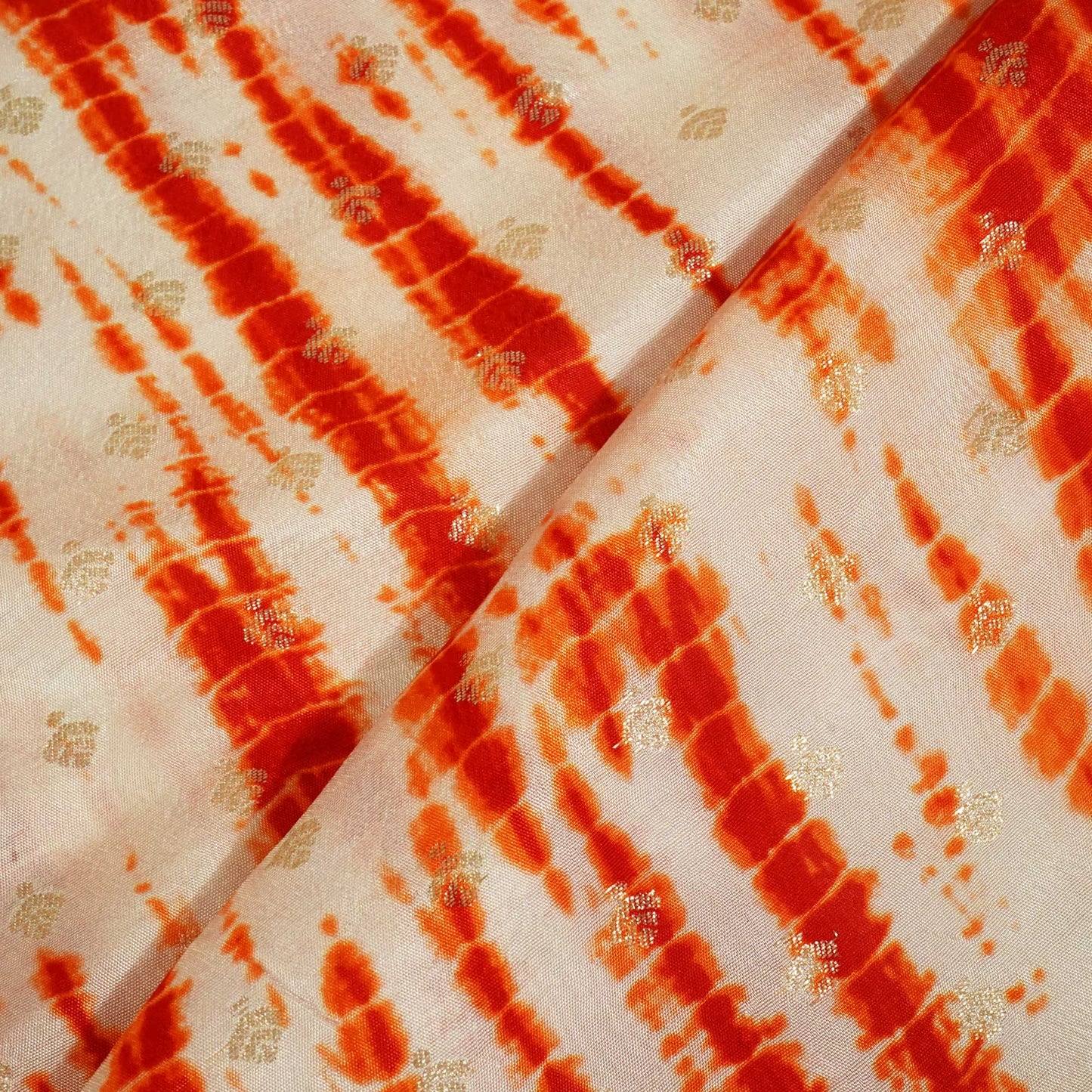 Orange Shibhori Print Russian Jacquard BJ-12798