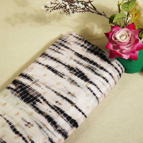 Light Pink & Black Shibhori Print Russian Jacquard BJ-12799
