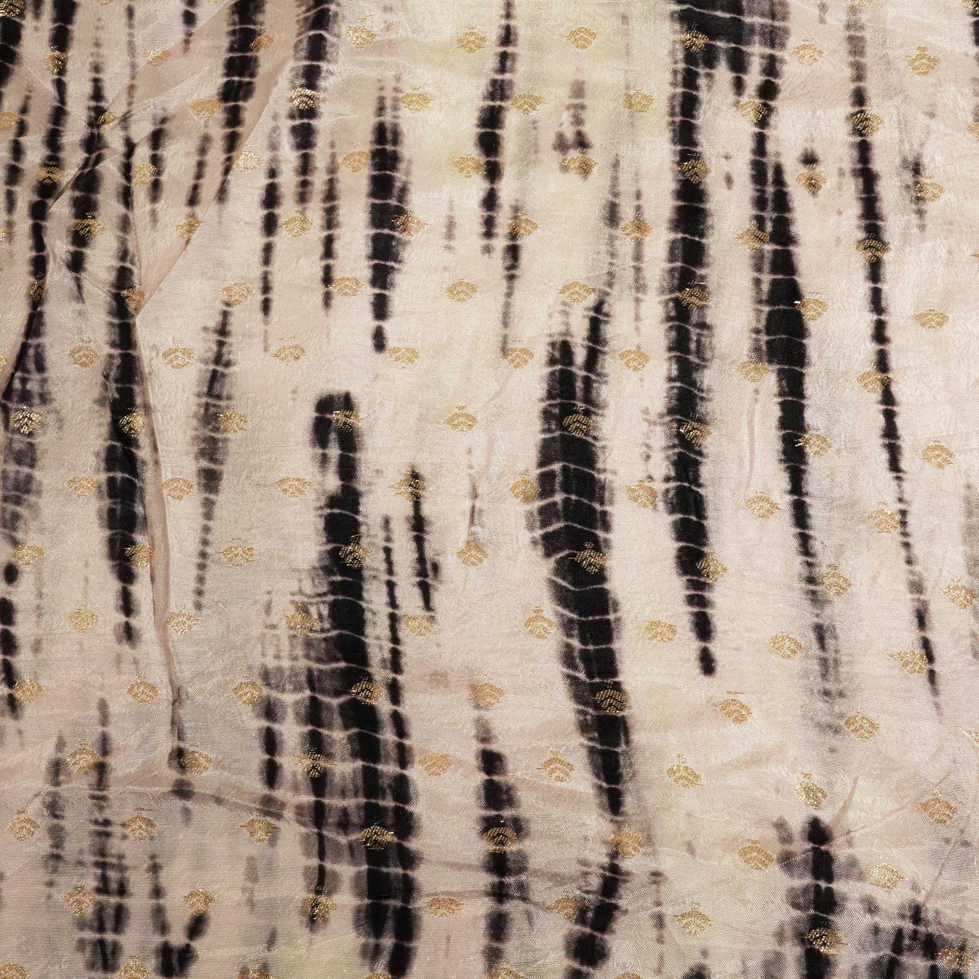Light Pink & Black Shibhori Print Russian Jacquard BJ-12799