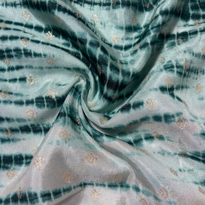 Dark Green Shibhori Print Russian Jacquard Fabric