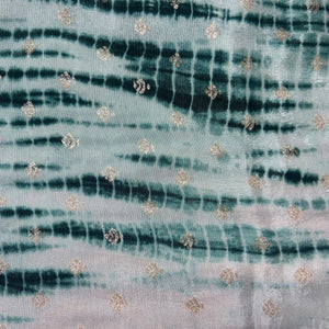 Dark Green Shibhori Print Russian Jacquard Fabric