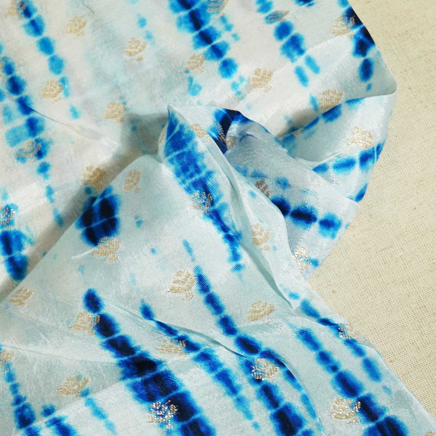 Blue Shibhori Print Russian Jacquard BJ-12803