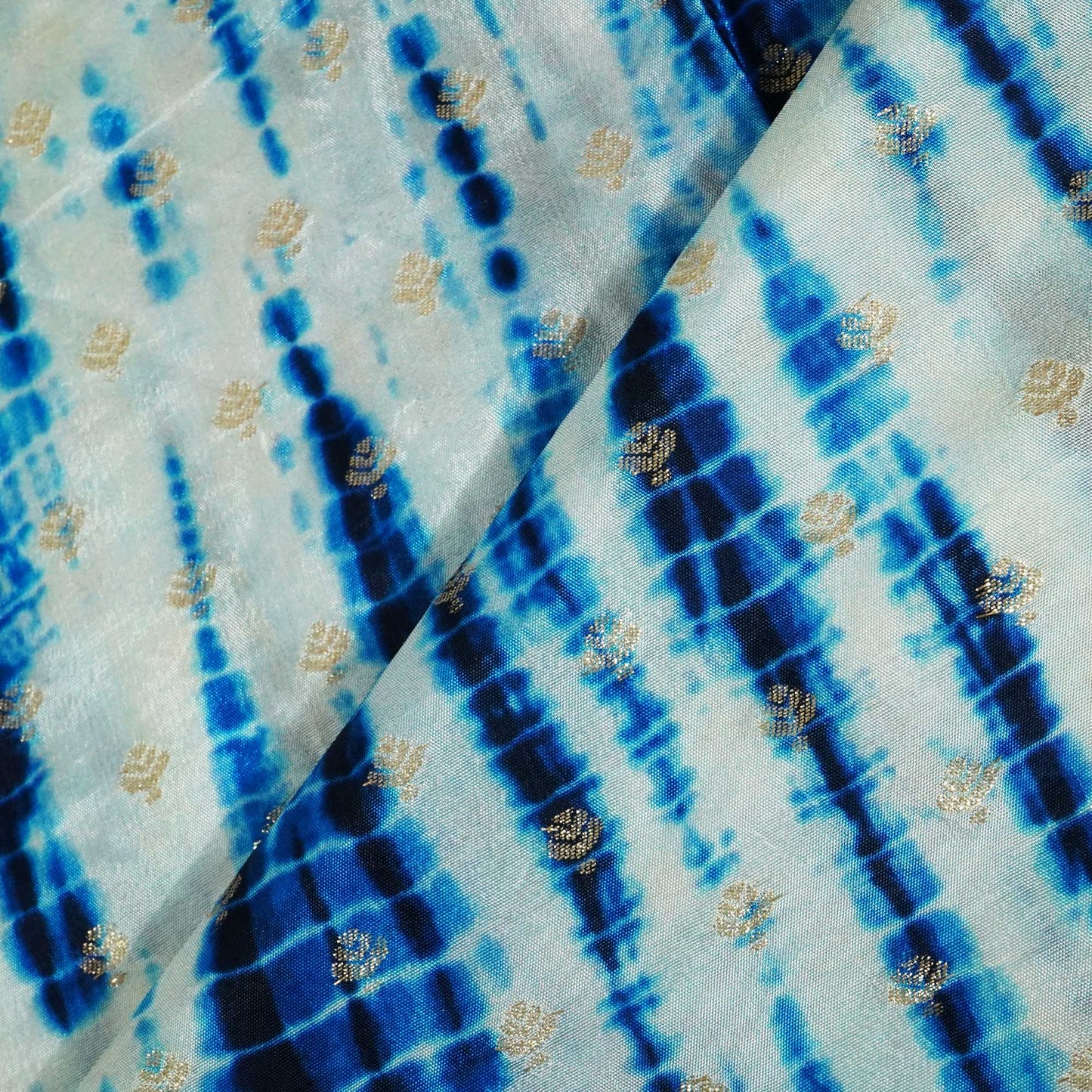 Blue Shibhori Print Russian Jacquard BJ-12803
