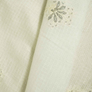 White Floral Sequence Embroidery Dyeable Organza Kotta MS-12977
