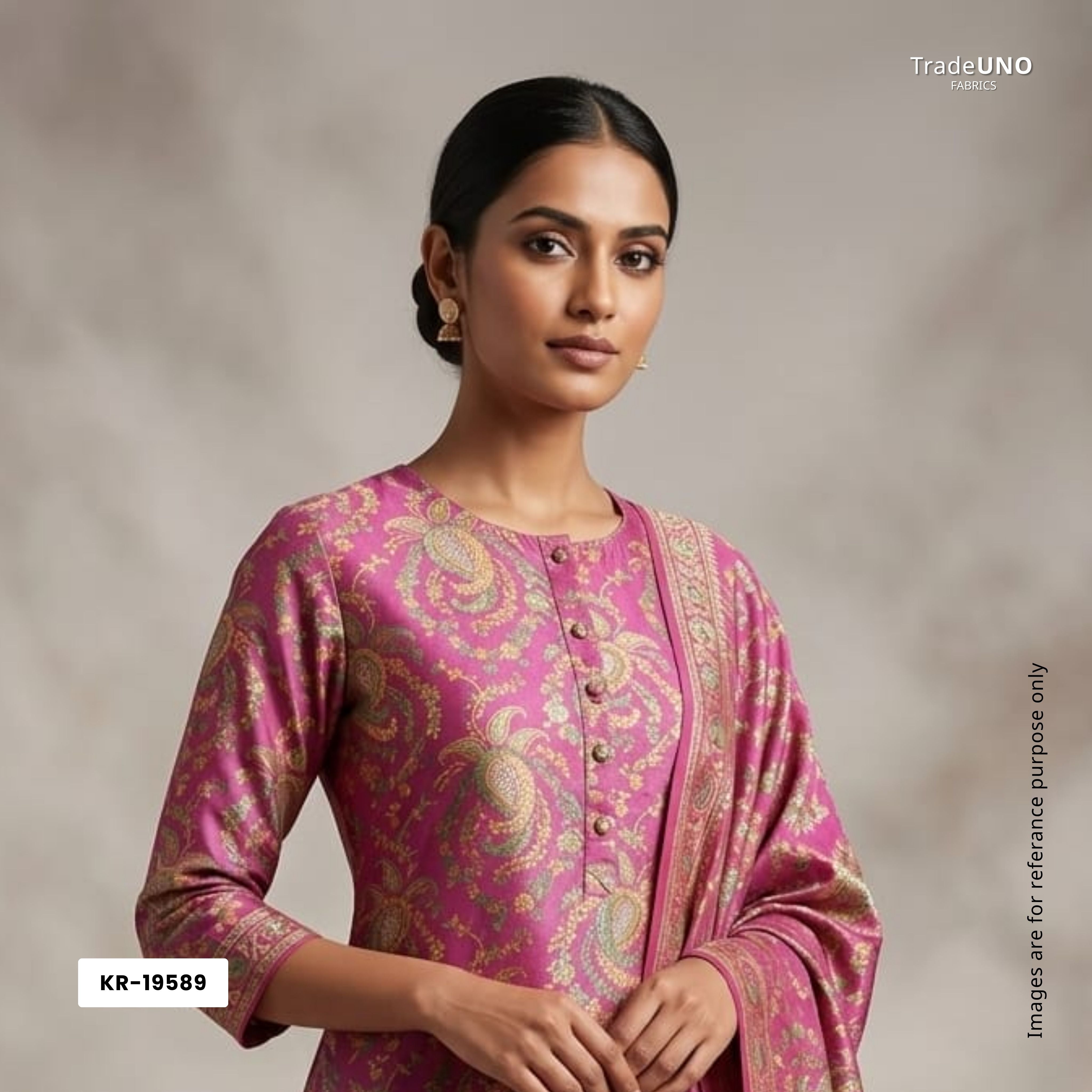 Pink Tanchui Silk Fabric KR-19589 - TradeUNO
