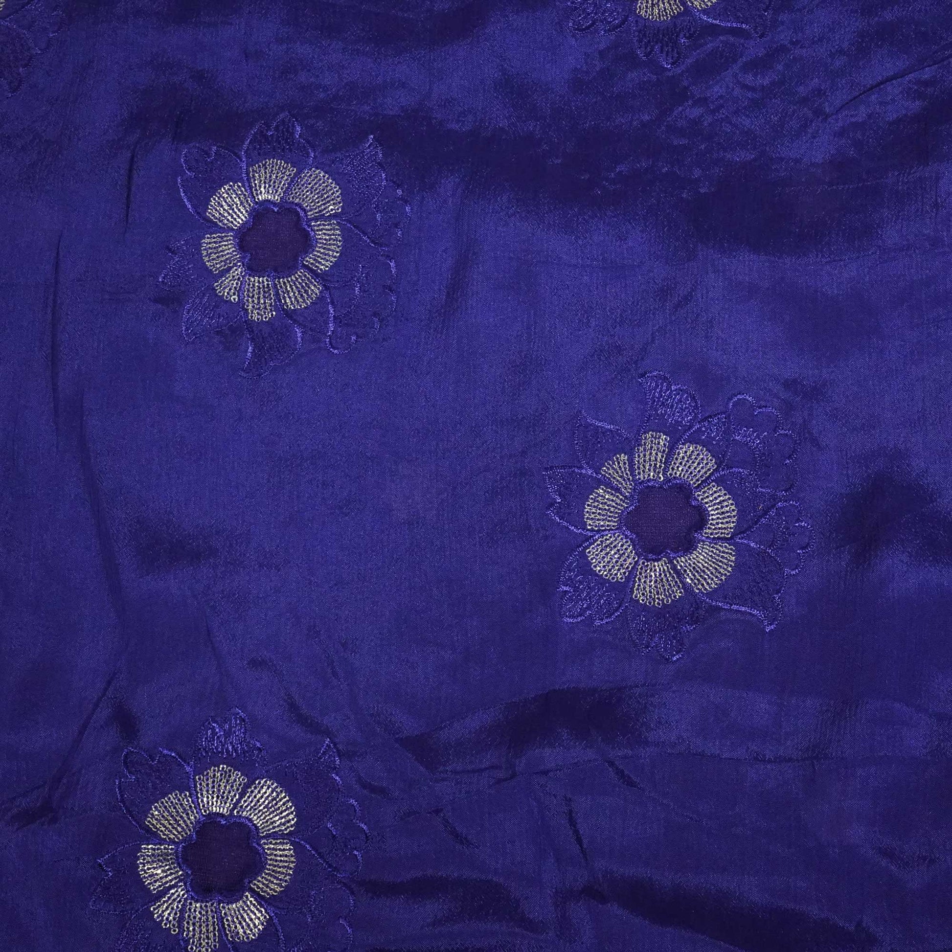 Dark Blue Floral Sequence Embroidery Chinnon VF-13072