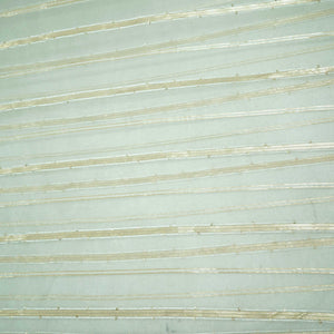 White & Gold Stripe With Lurex Sequence Embroidery Organza ASM-13145