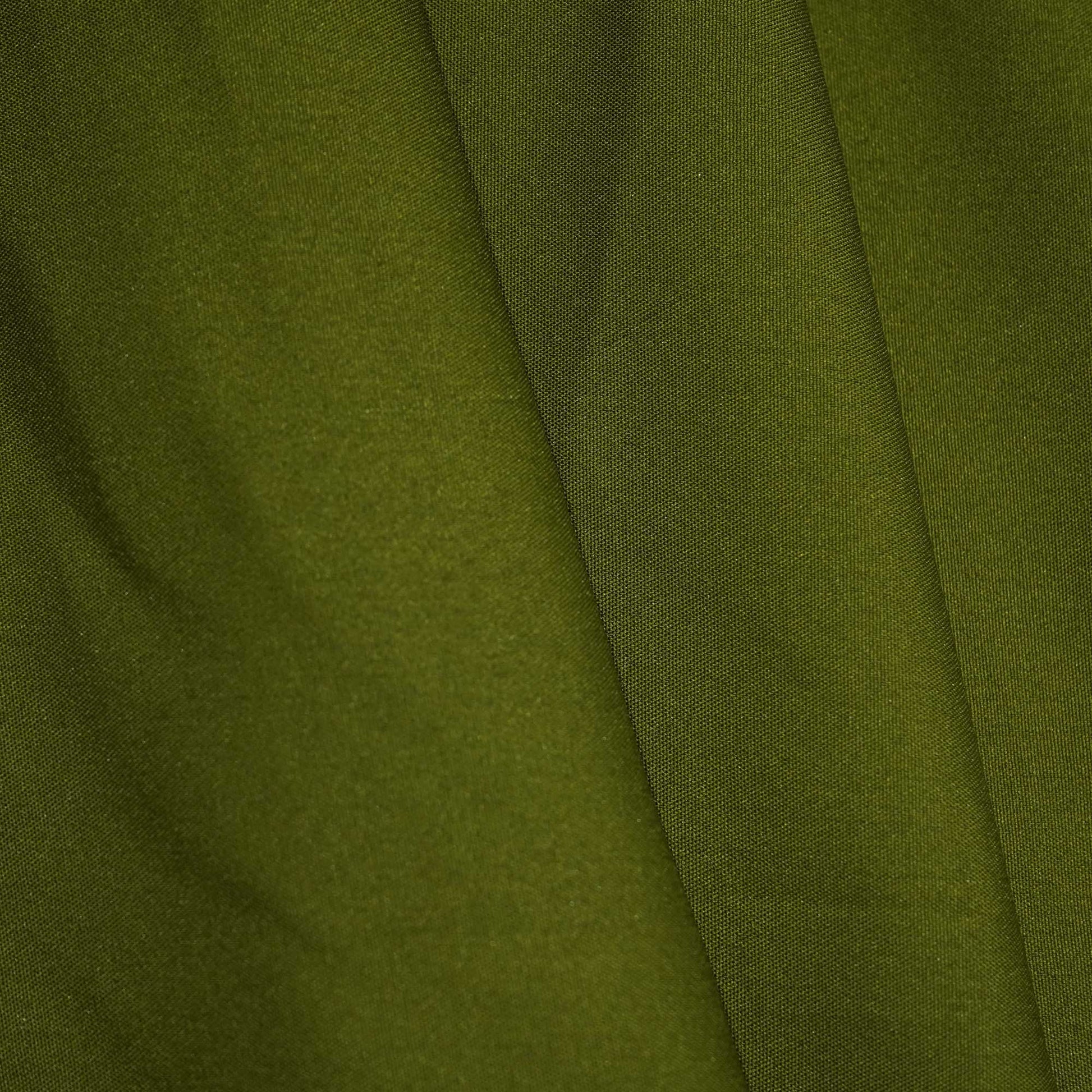 Army Green Solid Malai Crepe ST-13189