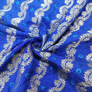 Blue Zari bandhej Jacquard Silk NH-13362