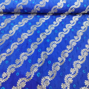 Blue Zari bandhej Jacquard Silk NH-13362