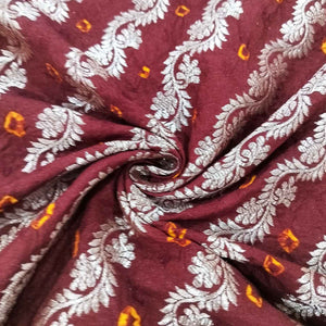 Wine Zari bandhej Jacquard Silk NH-13363