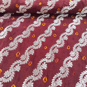 Wine Zari bandhej Jacquard Silk NH-13363