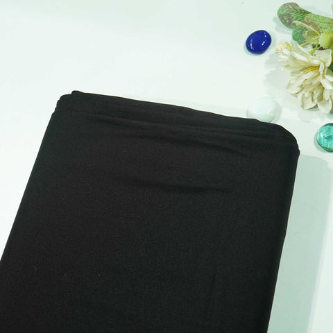 Black Solid Georgette Satin SVF-13379