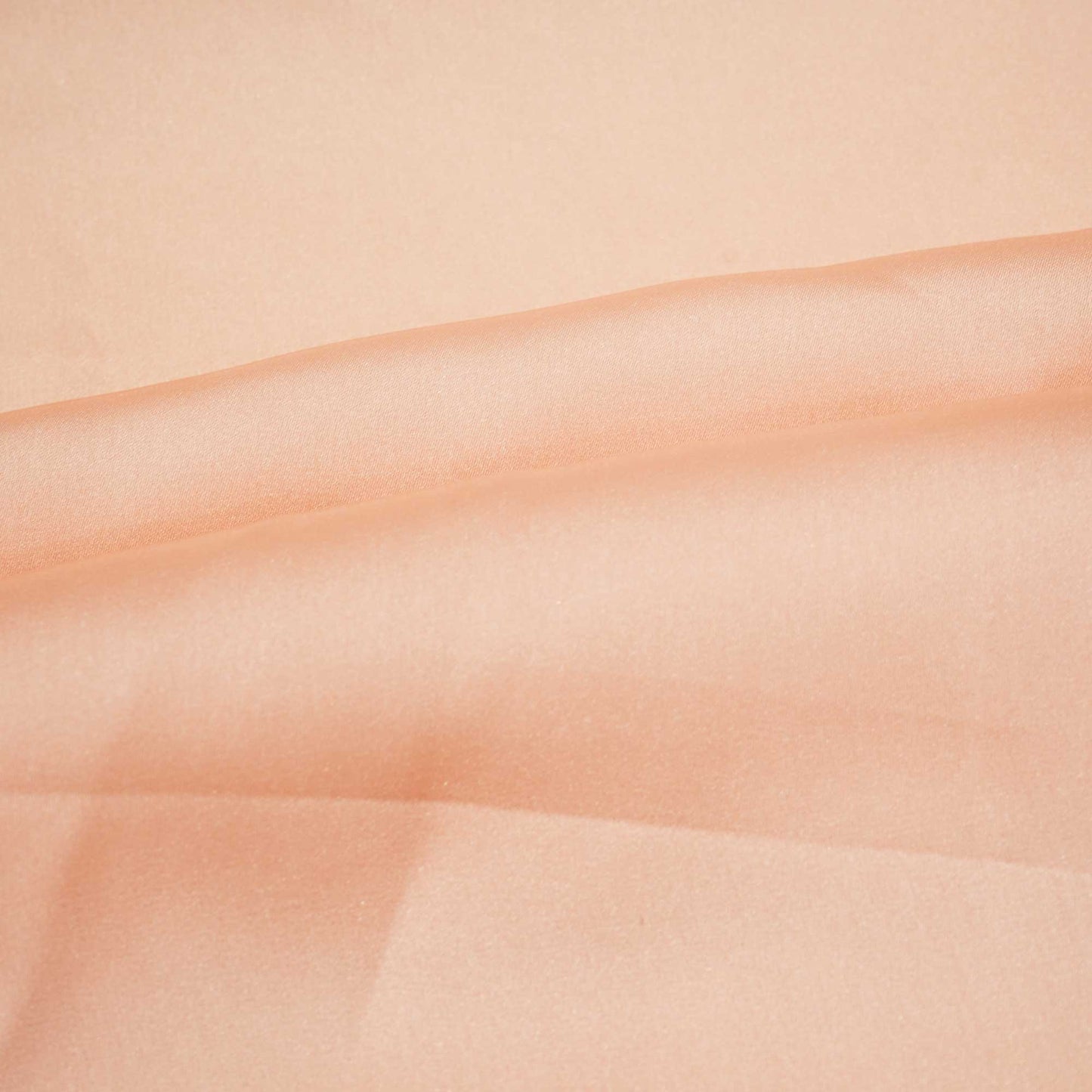 Peach Pink Solid Georgette Satin SVF-13386