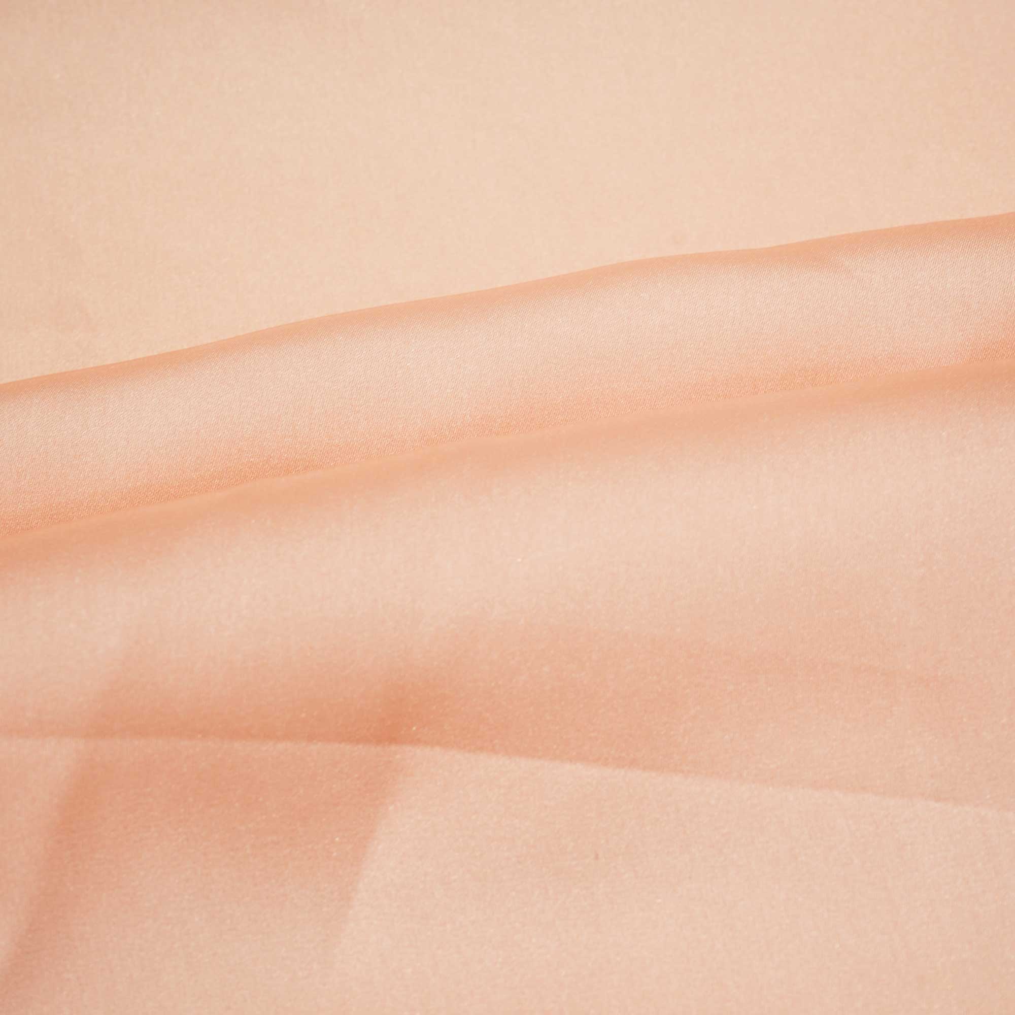 Peach Pink Solid Georgette Satin SVF-13386