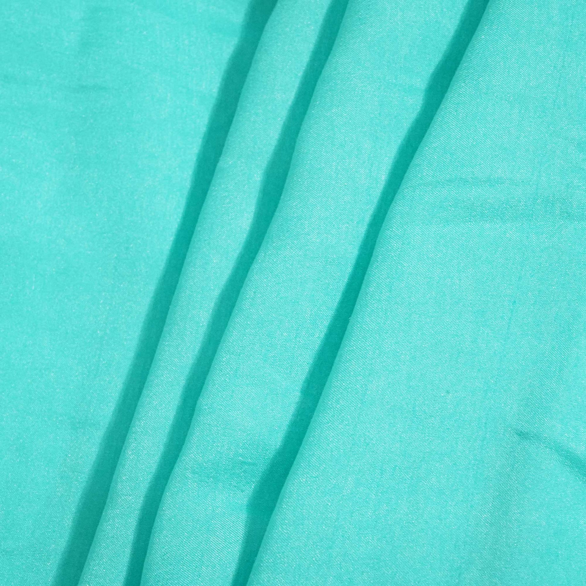 Turquoise Green Solid Bemberg Silk Fabric KC-13436