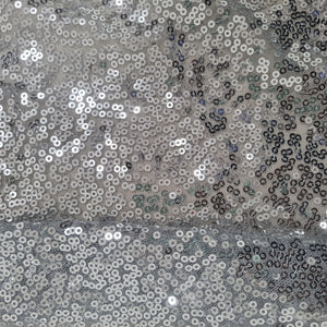 Premium Grey Sequins Embroidery Net Fabric