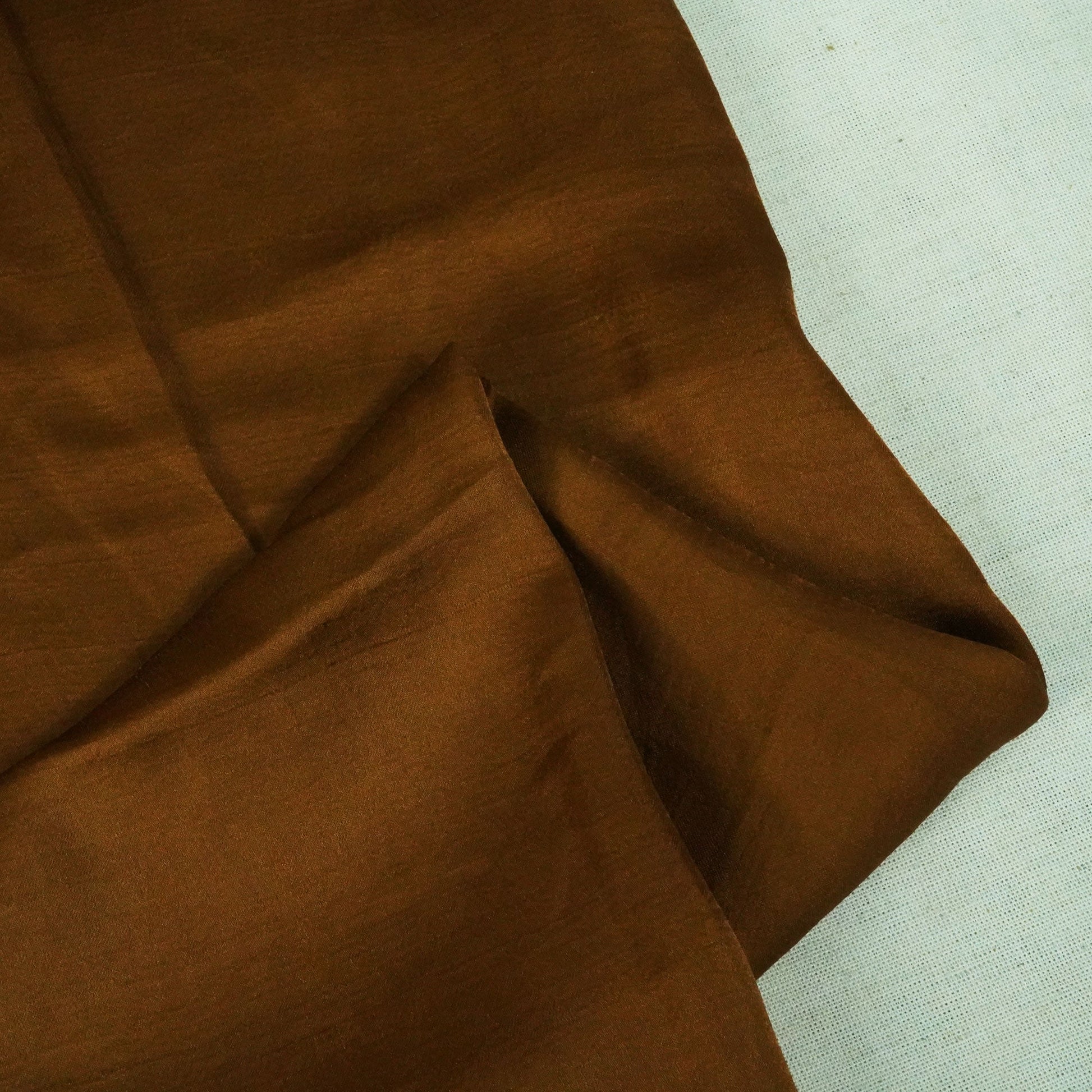 Brown Solid Bemberg Silk Fabric KC-13546