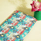 Green Blue Floral Print French Crepe VC-13595