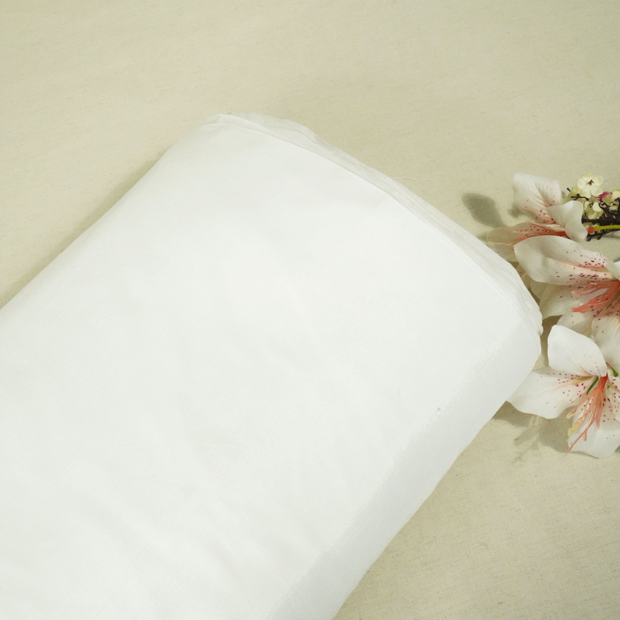White Solid Dyeable Dola Silk BT-13849