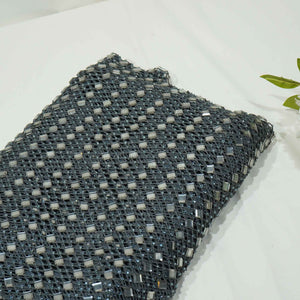 Grey Solid Rhinestone Net CF-13974