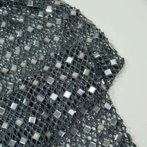 Grey Solid Rhinestone Net CF-13974